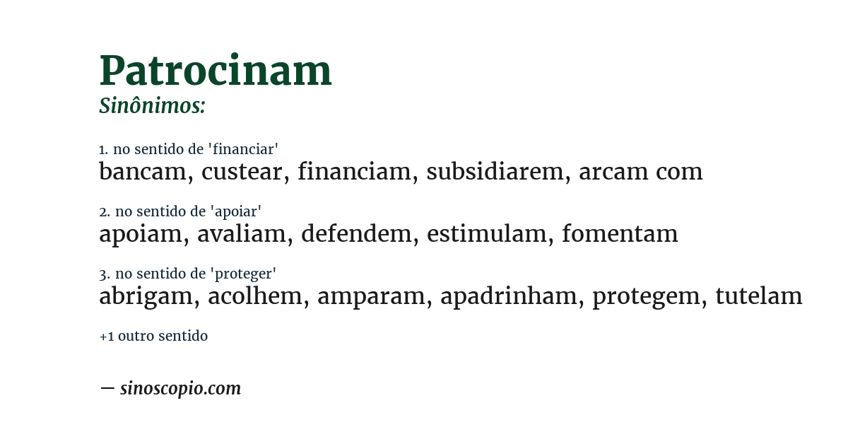 Sinônimo de patrocinam