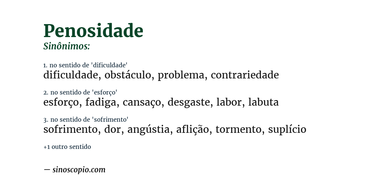 Sinônimo de penosidade