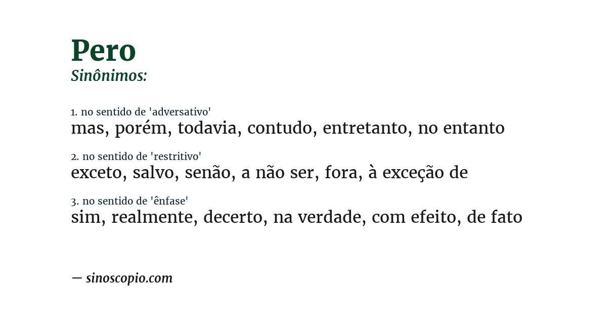 Sinônimo de pero