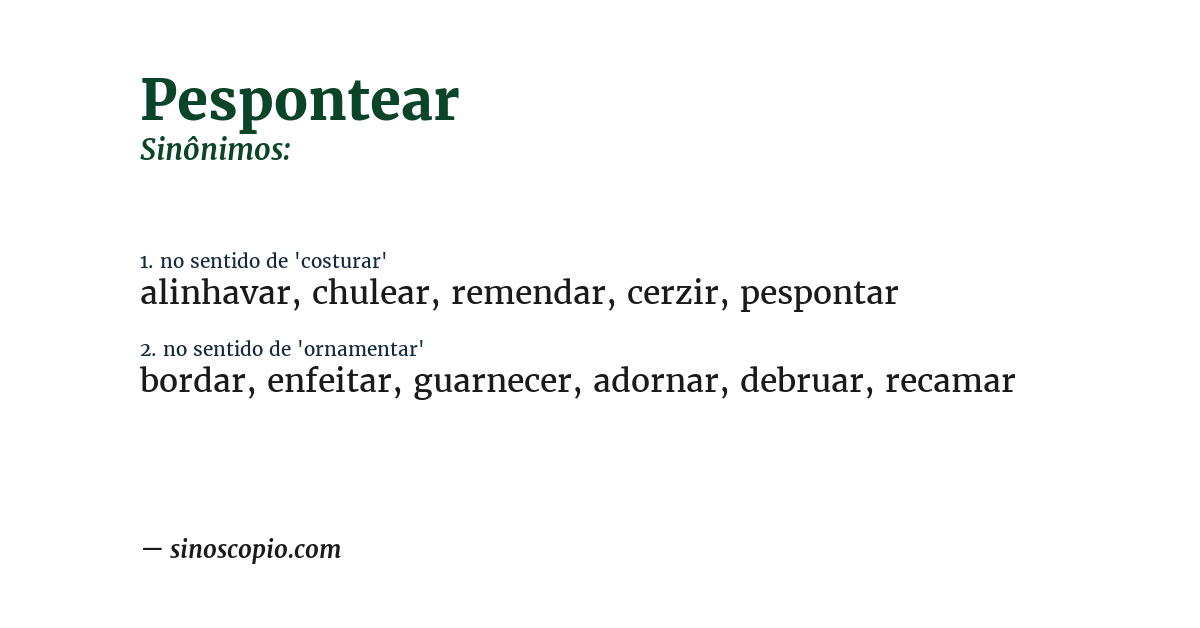 Sinônimo de pespontear
