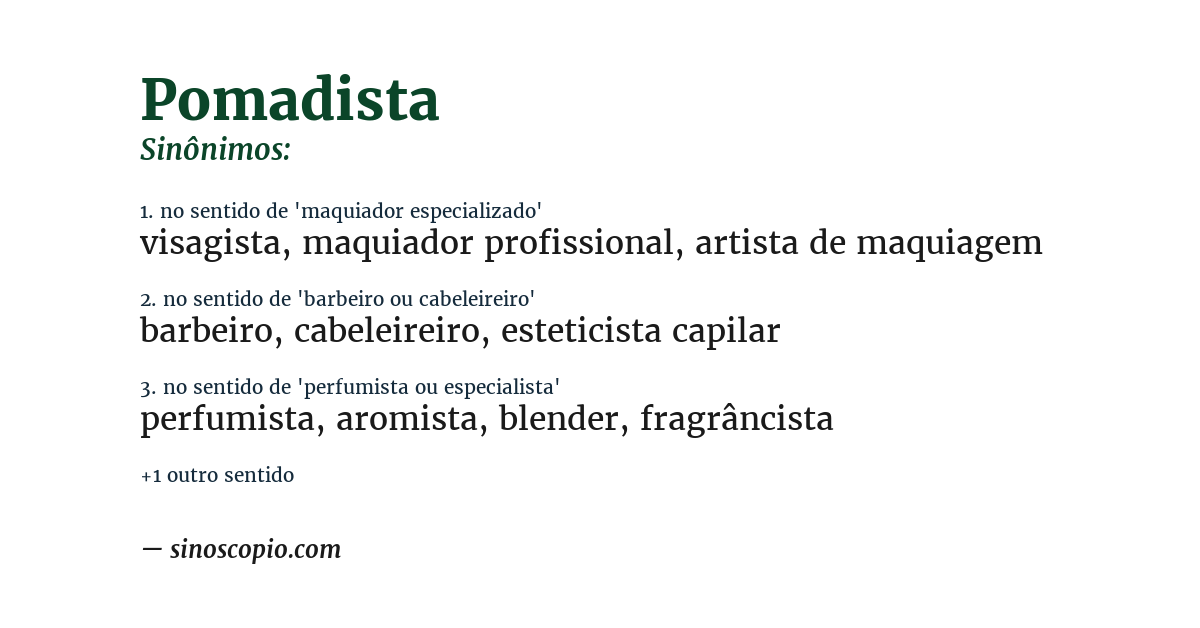 Sinônimo de pomadista
