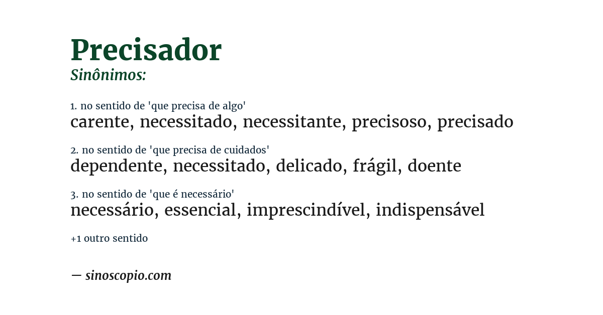 Sinônimo de precisador