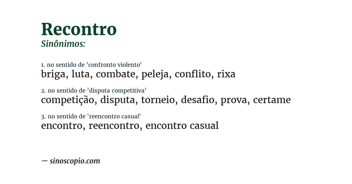 Sinônimo de recontro