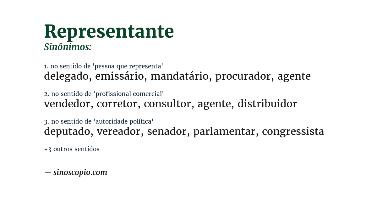 Sinônimo de representante