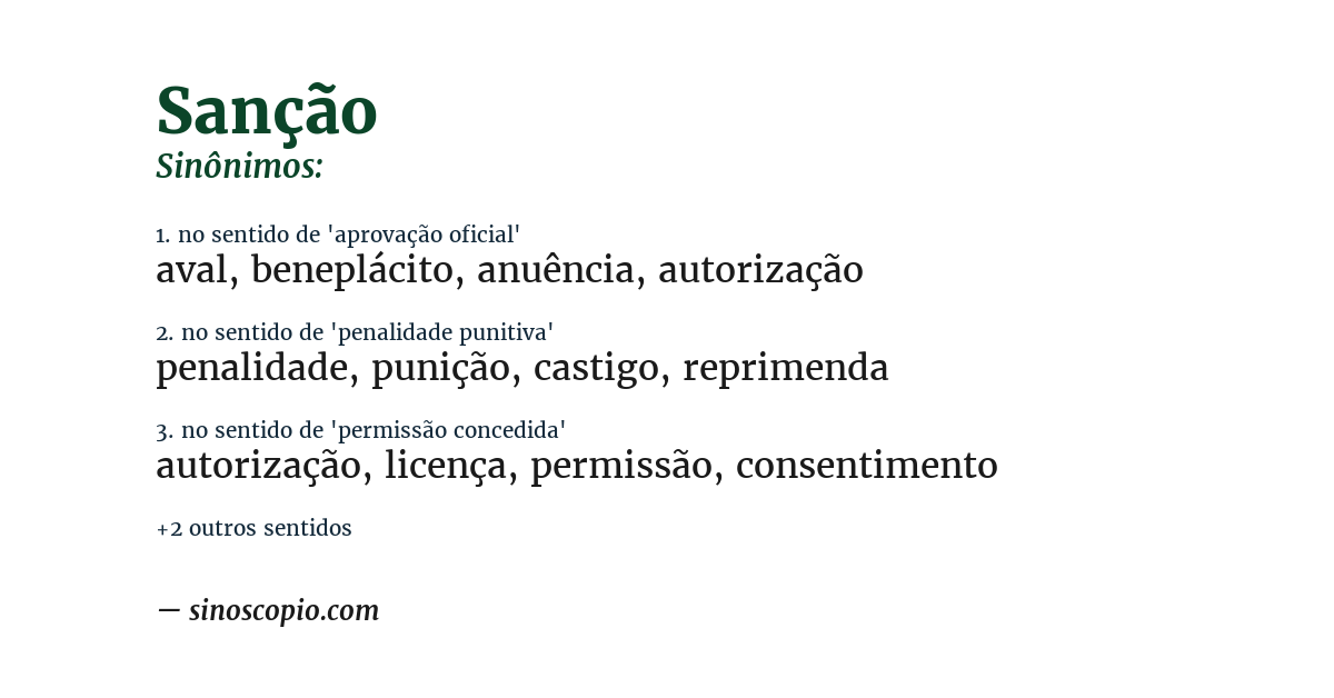 Sinônimo de sanção