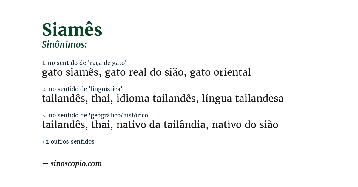 Sinônimo de siamês
