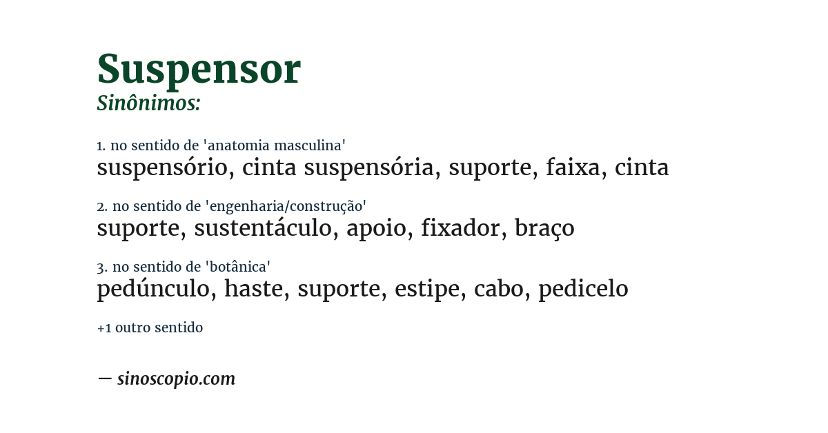 Sinônimo de suspensor