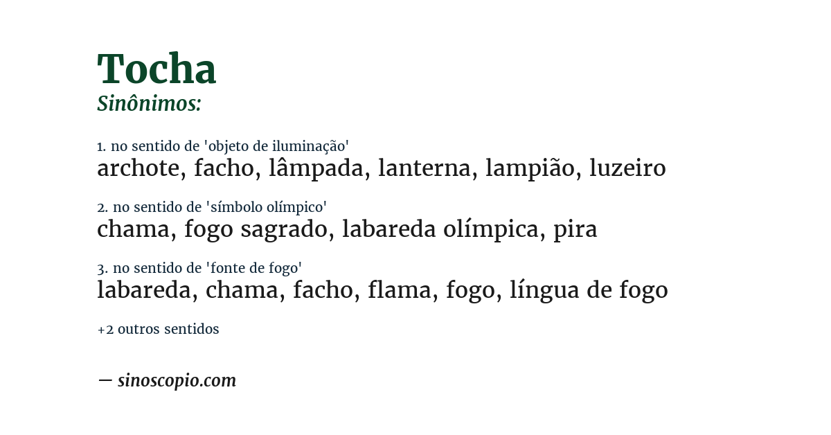 Sinônimo de tocha