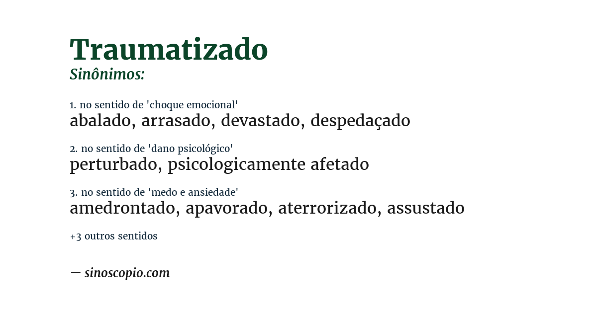 Sinônimo de traumatizado