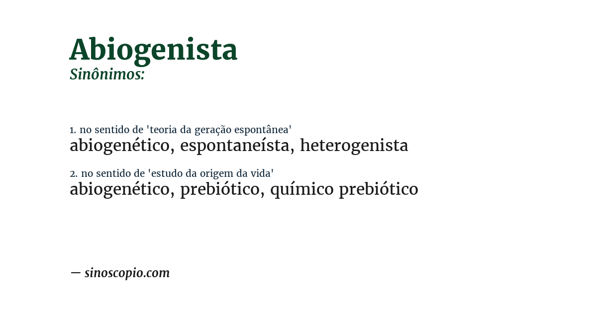 Sinônimo de abiogenista