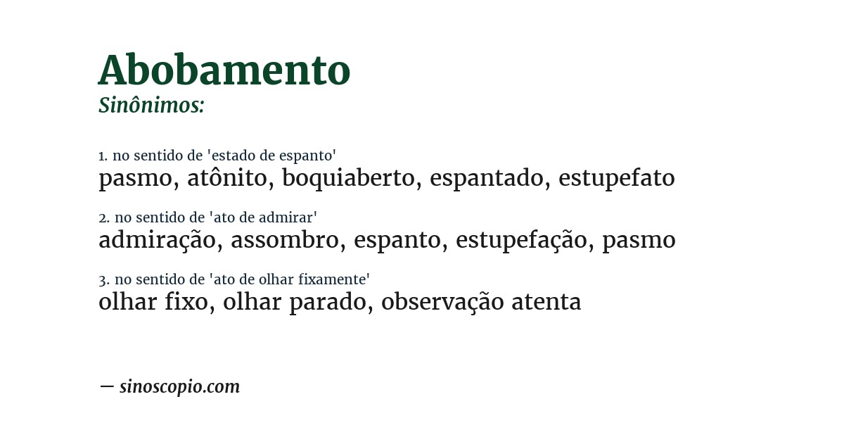 Sinônimo de abobamento