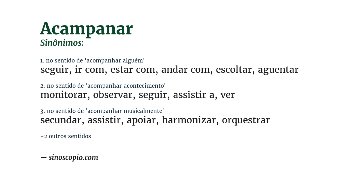 Sinônimo de acampanar