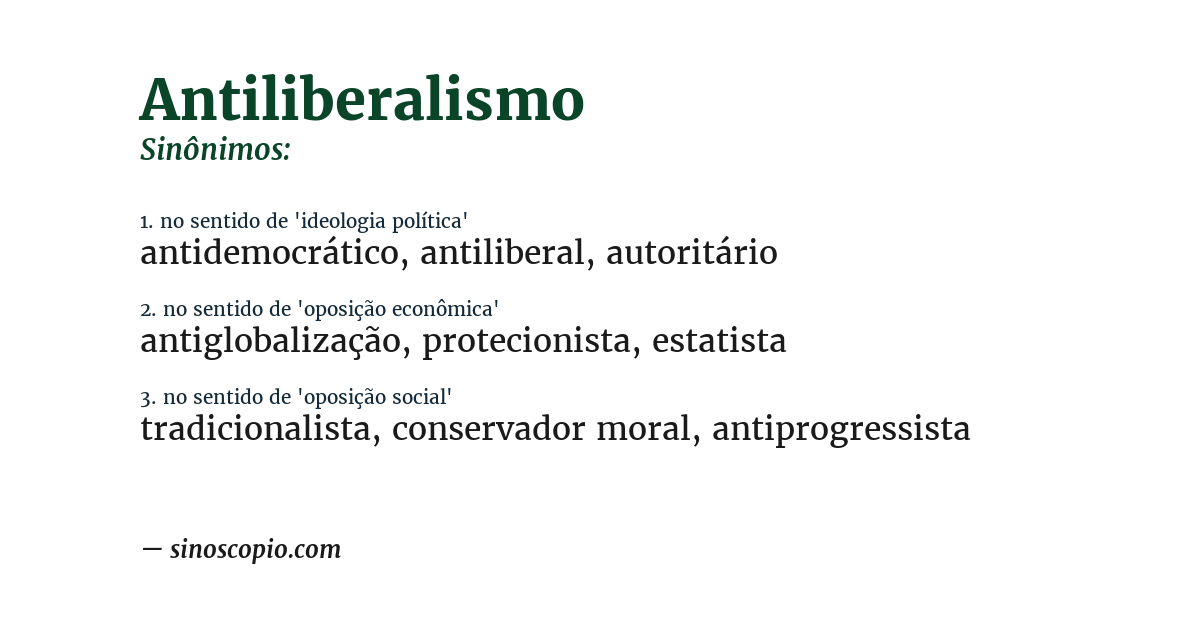 Sinônimo de antiliberalismo