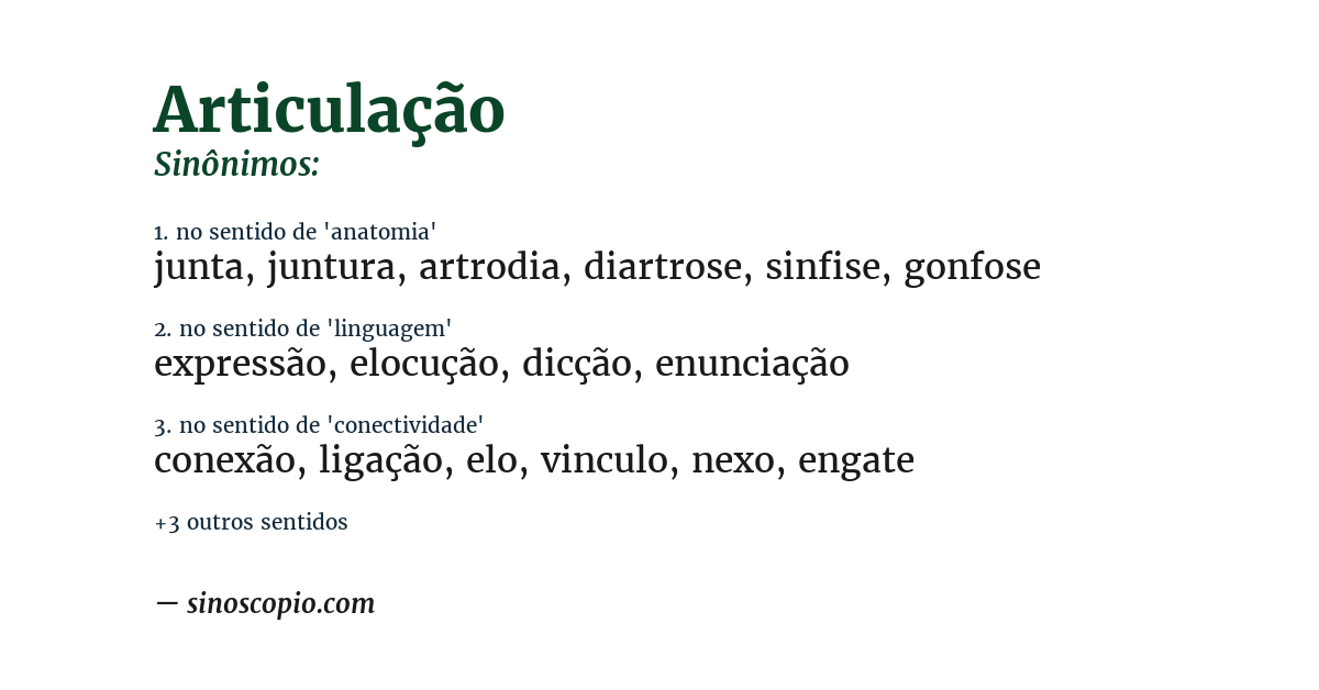Sinônimo de articulação
