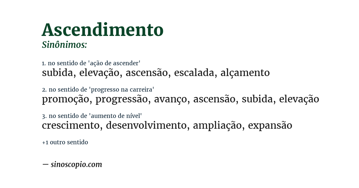 Sinônimo de ascendimento