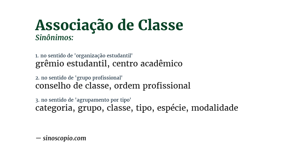 Sinônimo de associação de classe