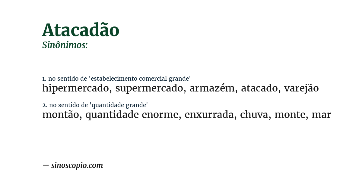 Sinônimo de atacadão