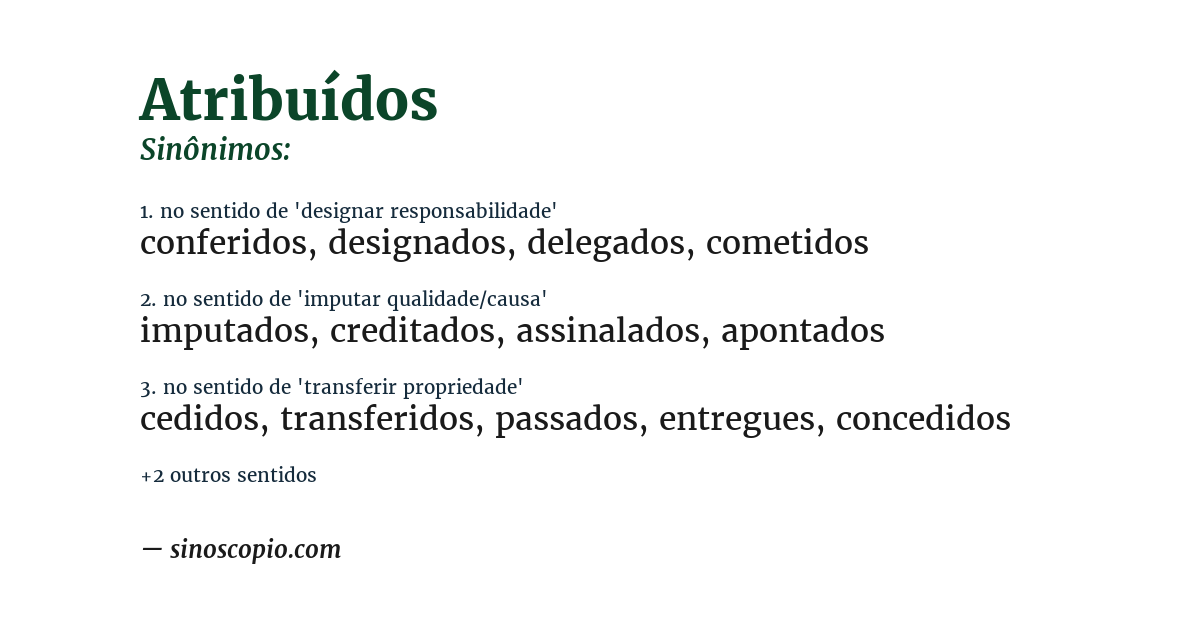 Sinônimo de atribuídos