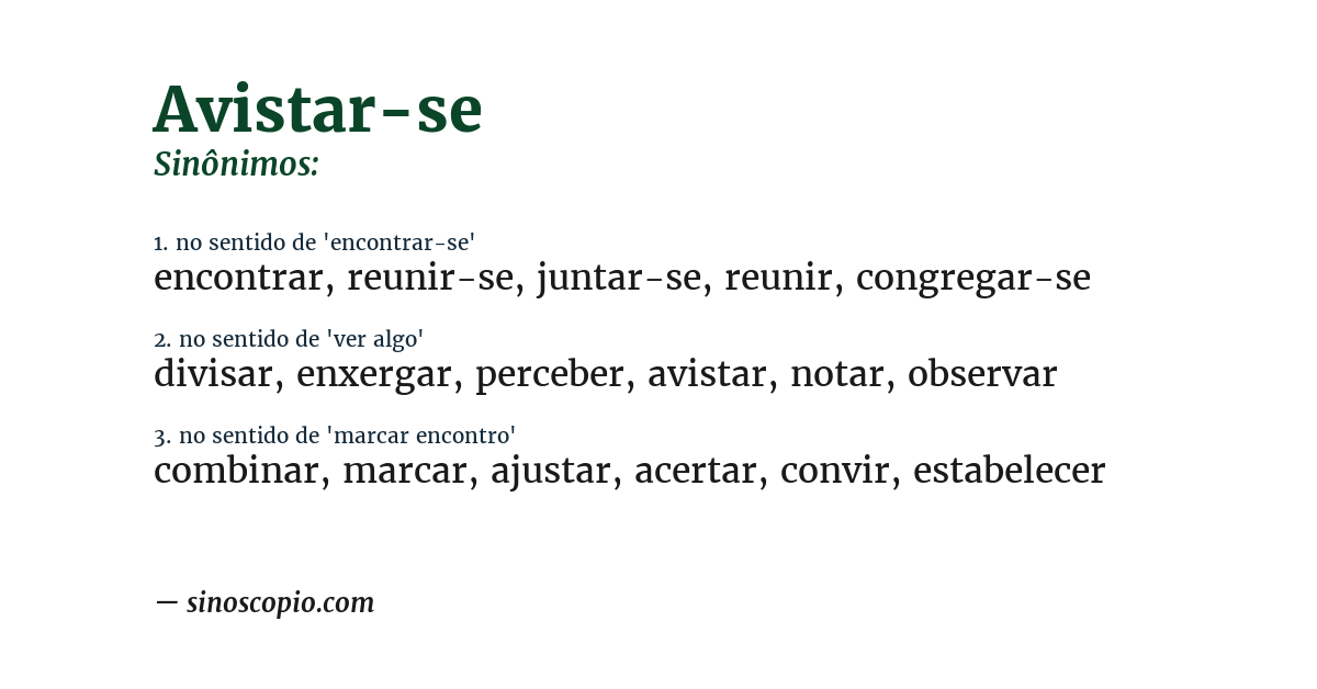 Sinônimo de avistar-se