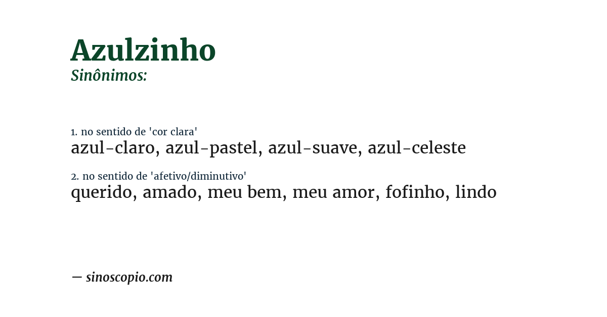 Sinônimo de azulzinho