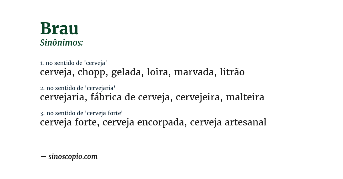 Sinônimo de brau