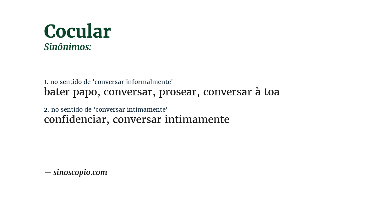 Sinônimo de cocular