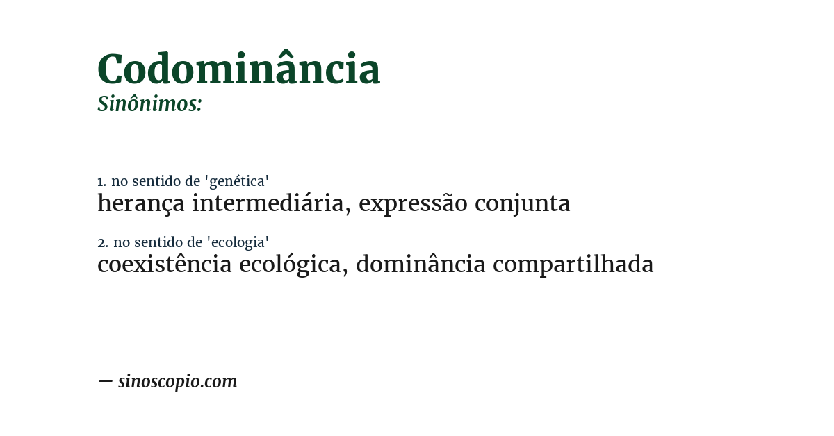 Sinônimo de codominância