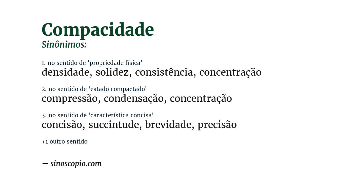 Sinônimo de compacidade