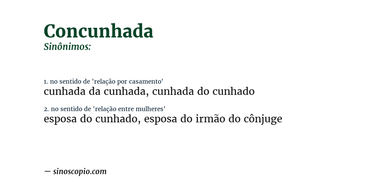 Sinônimo de concunhada