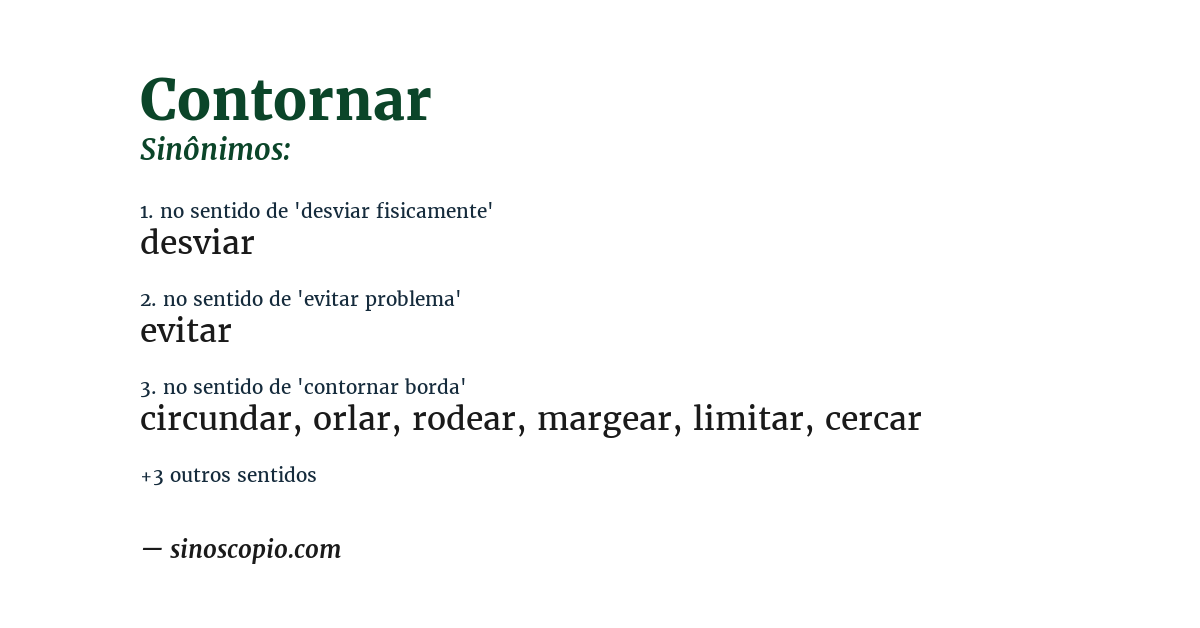 Sinônimo de contornar