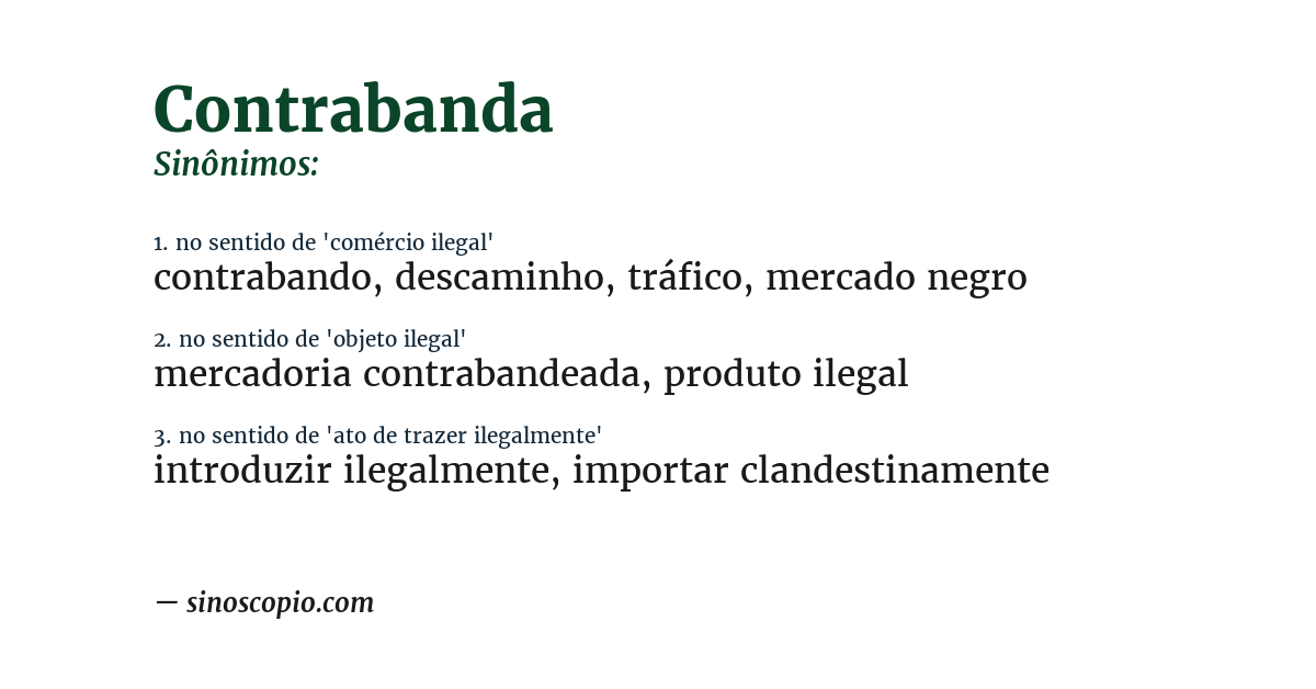 Sinônimo de contrabanda