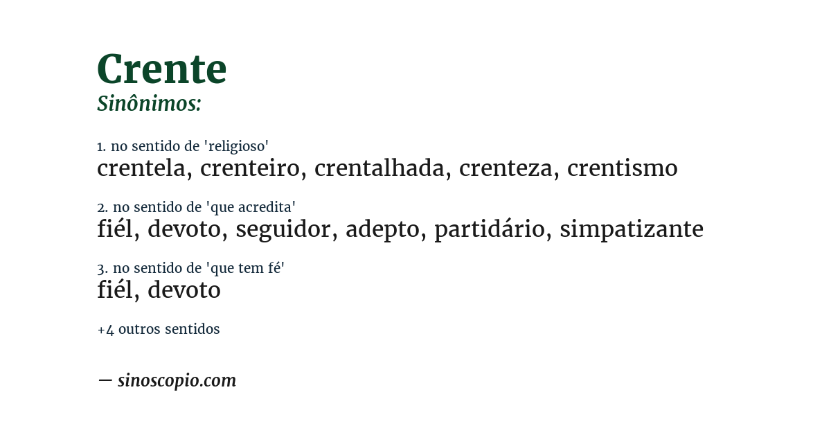 Sinônimo de crente