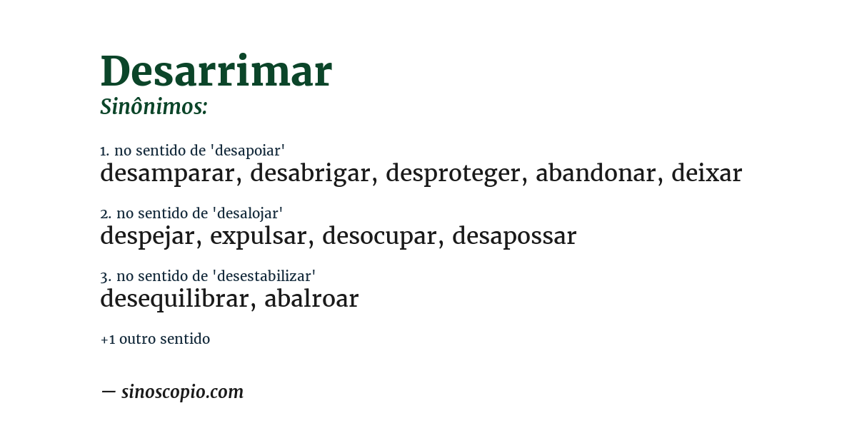 Sinônimo de desarrimar