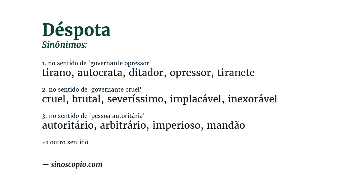 Sinônimo de déspota