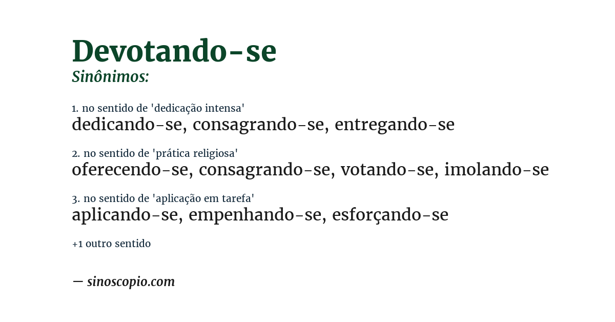 Sinônimo de devotando-se