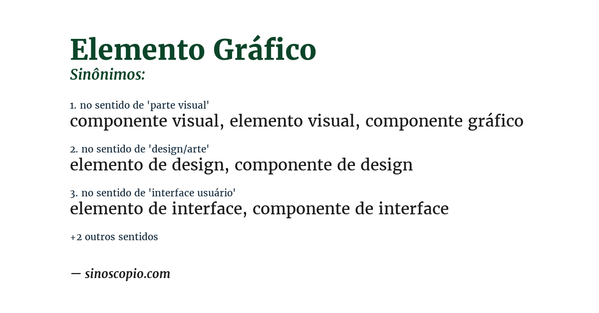 Sinônimo de elemento gráfico