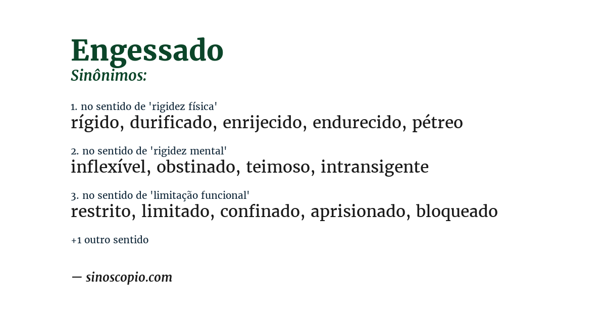 Sinônimo de engessado