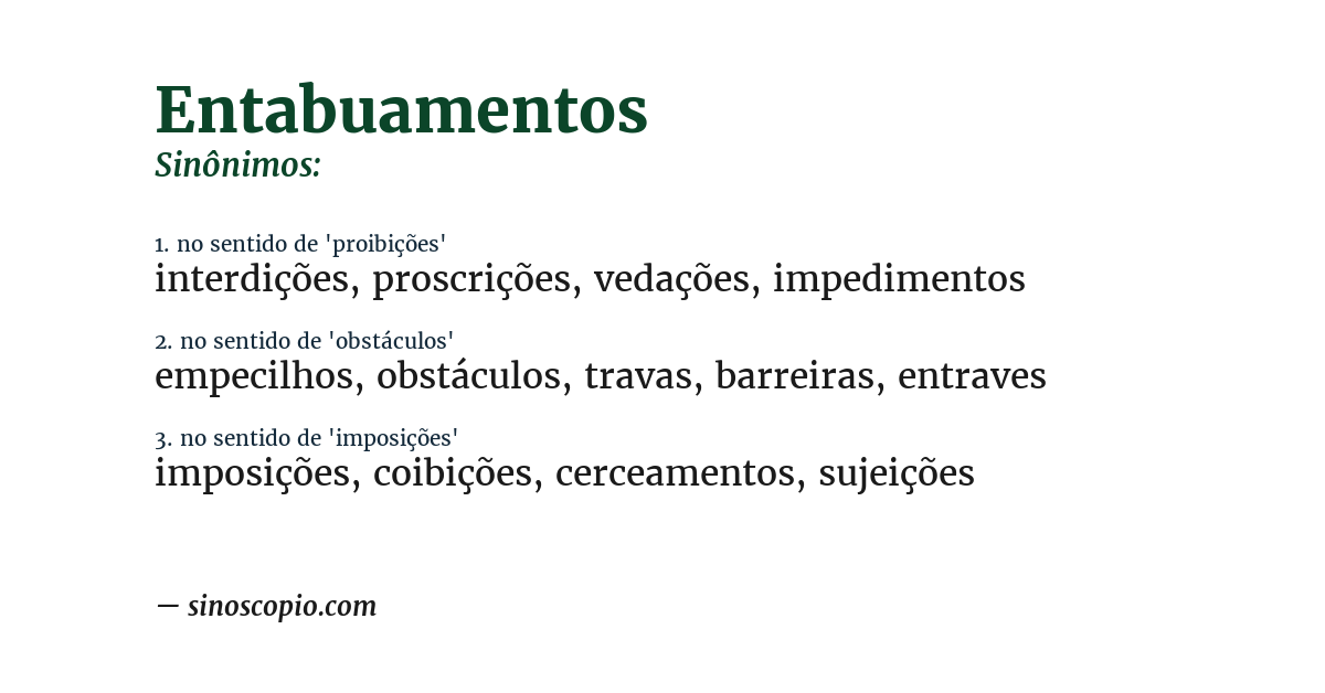 Sinônimo de entabuamentos