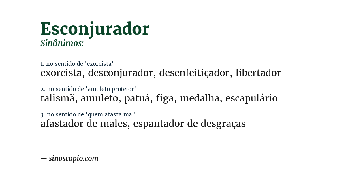 Sinônimo de esconjurador