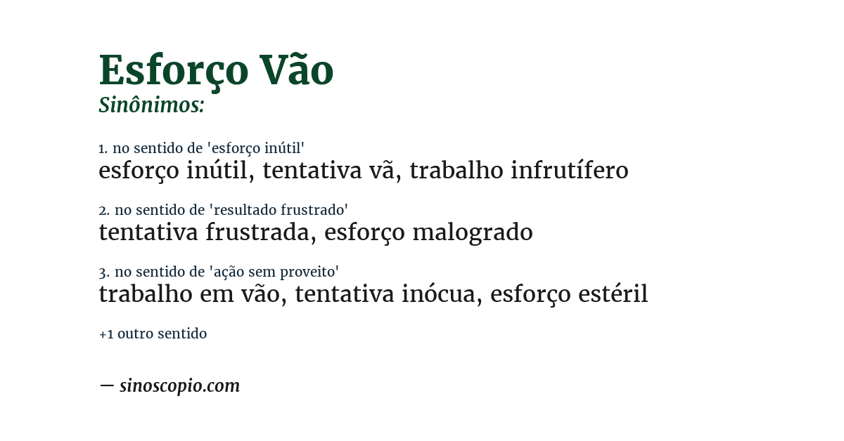 Sinônimo de esforço vão