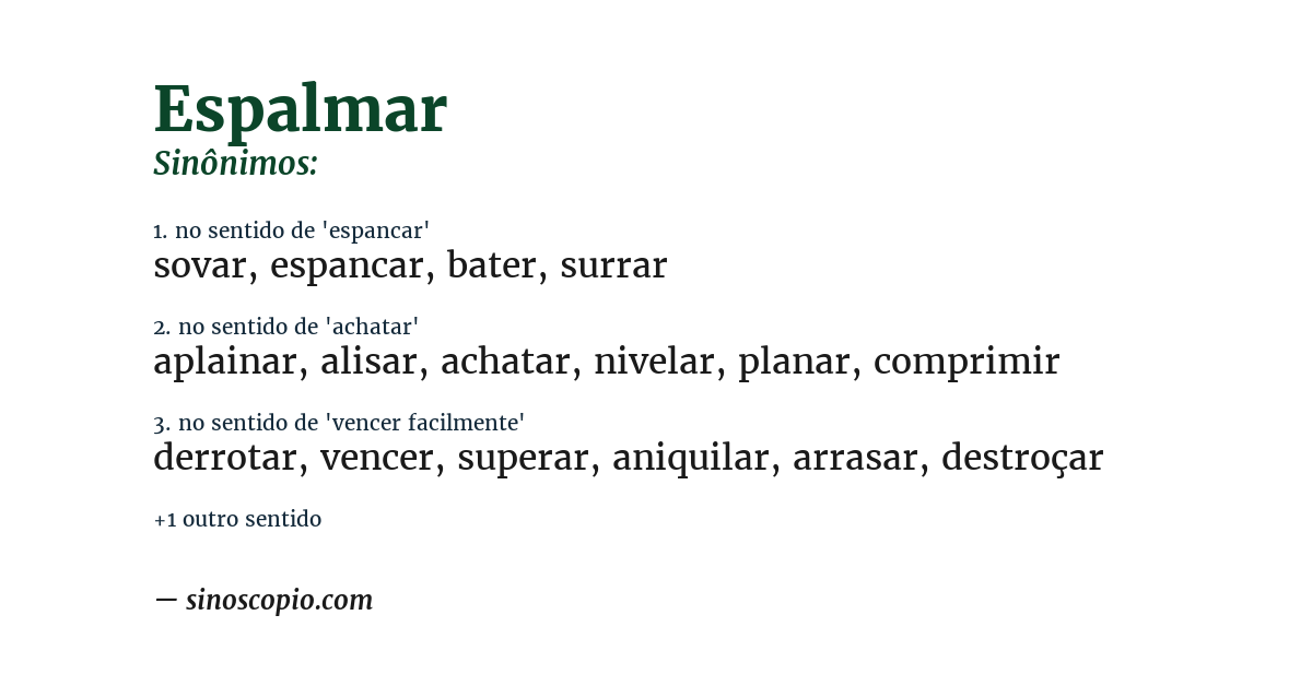 Sinônimo de espalmar