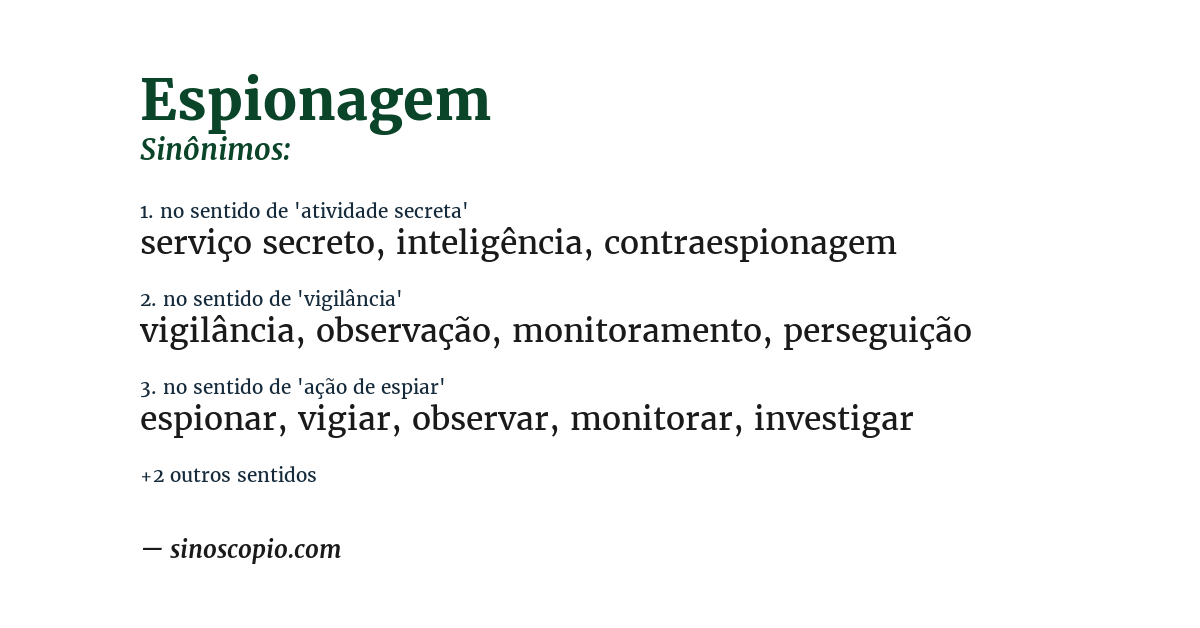 Sinônimo de espionagem