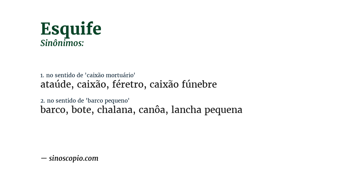 Sinônimo de esquife