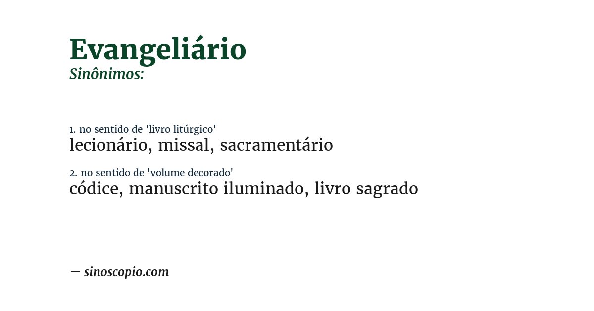 Sinônimo de evangeliário