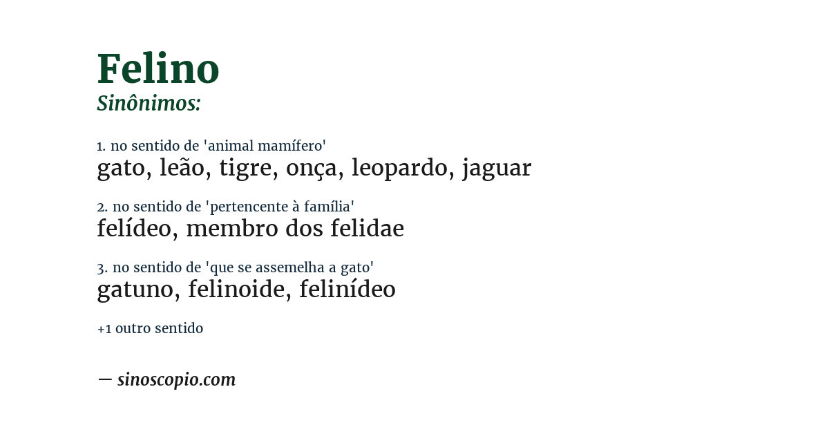 Sinônimo de felino