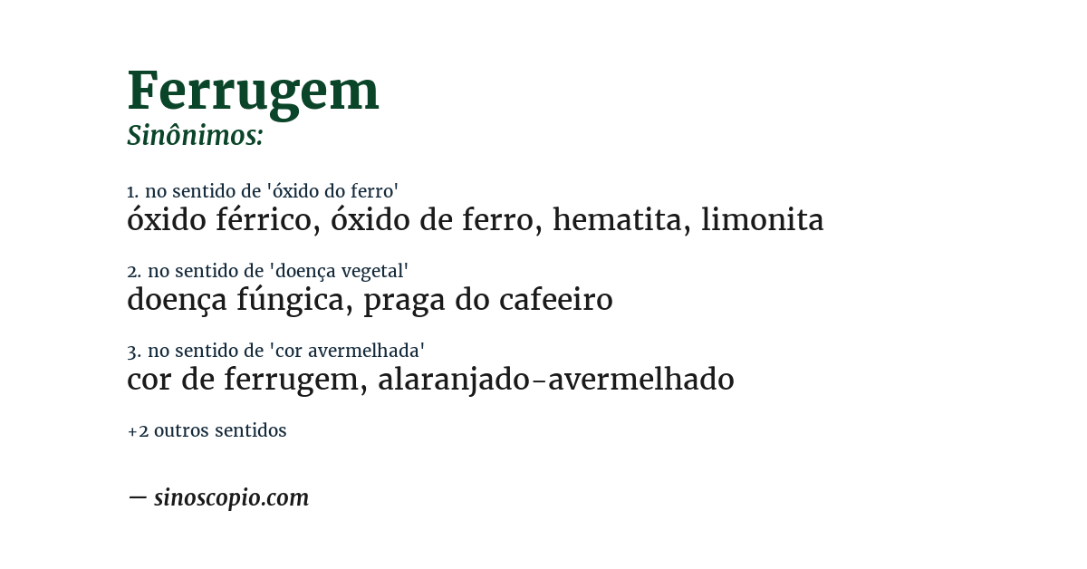 Sinônimo de ferrugem