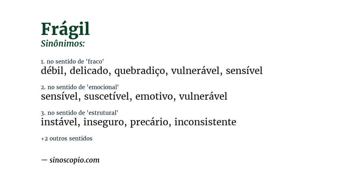 Sinônimo de frágil