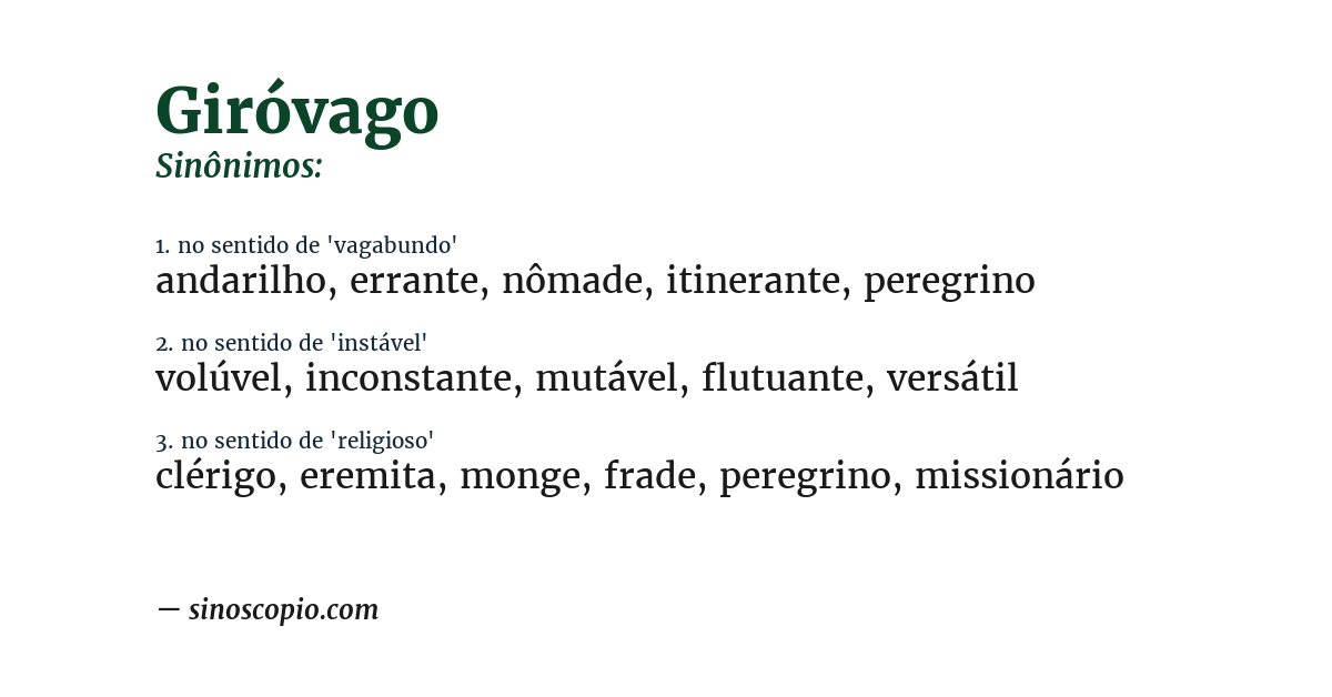 Sinônimo de giróvago