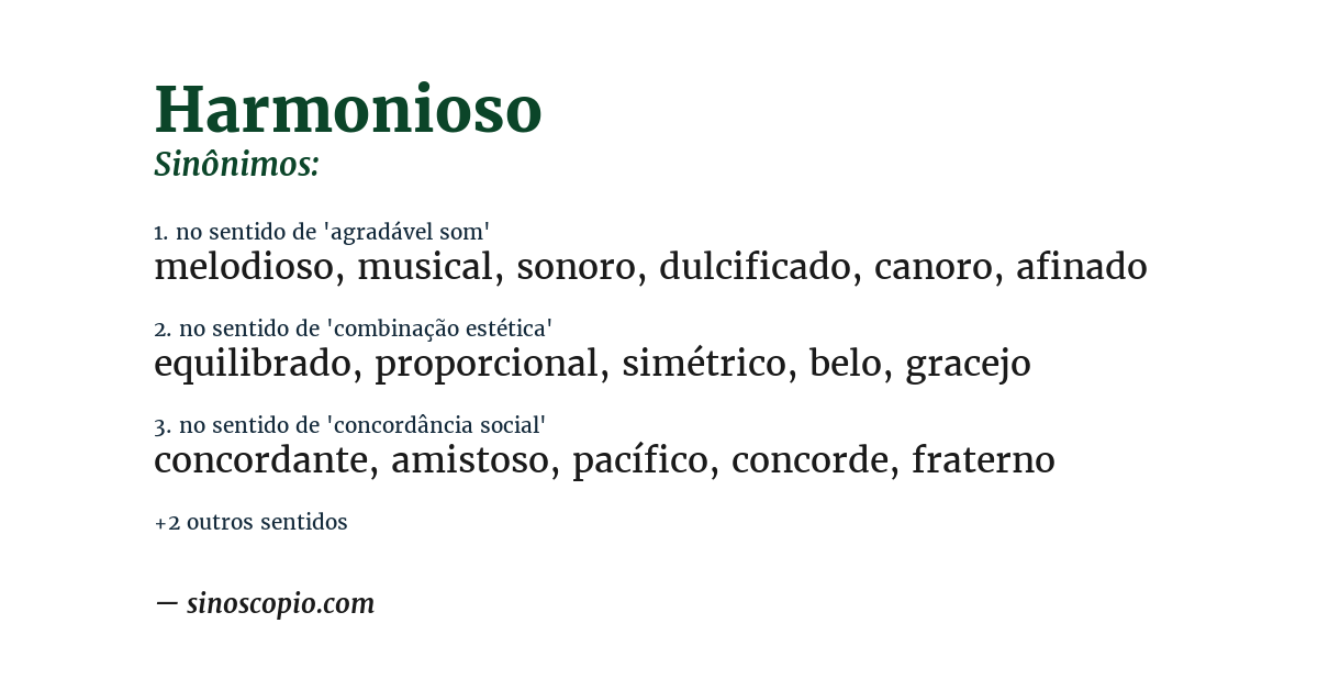 Sinônimo de harmonioso