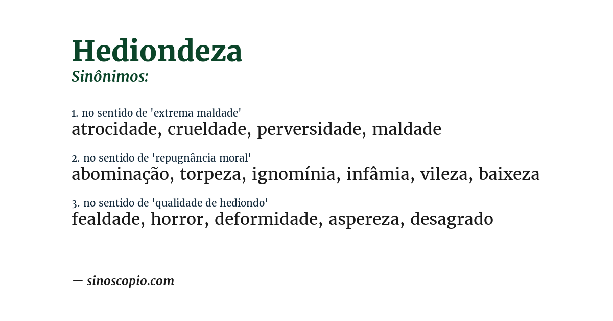 Sinônimo de hediondeza